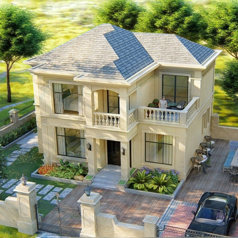 Rural Two-story Villa Blueprint, Self Built Integrated House, Mobile House, Seaside Light Steel Villa